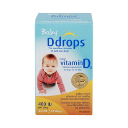 美国Baby Ddrops婴儿液体维生素D3 400IU 2.5ml/90滴